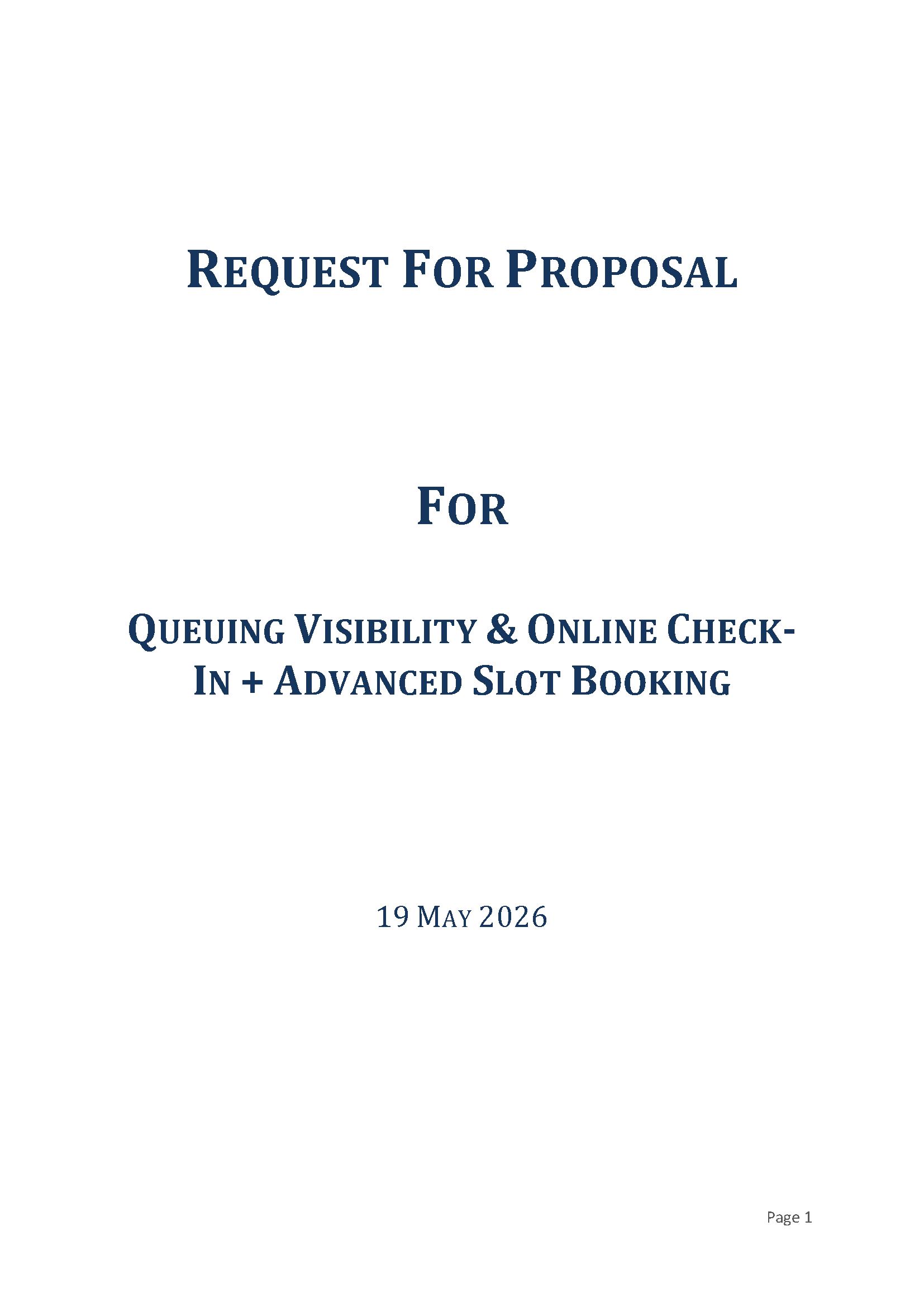 Request For Proposal (RFP) page 1