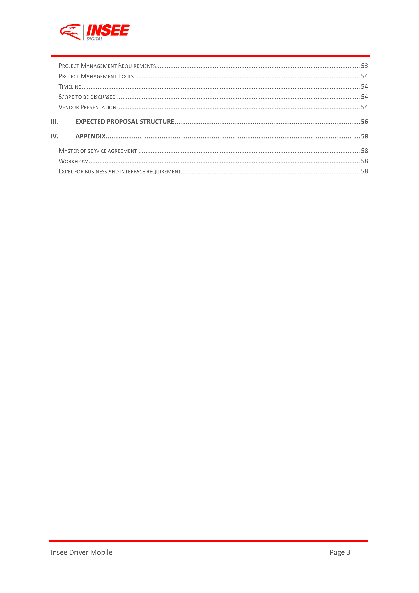 Request For Proposal (RFP) page 3