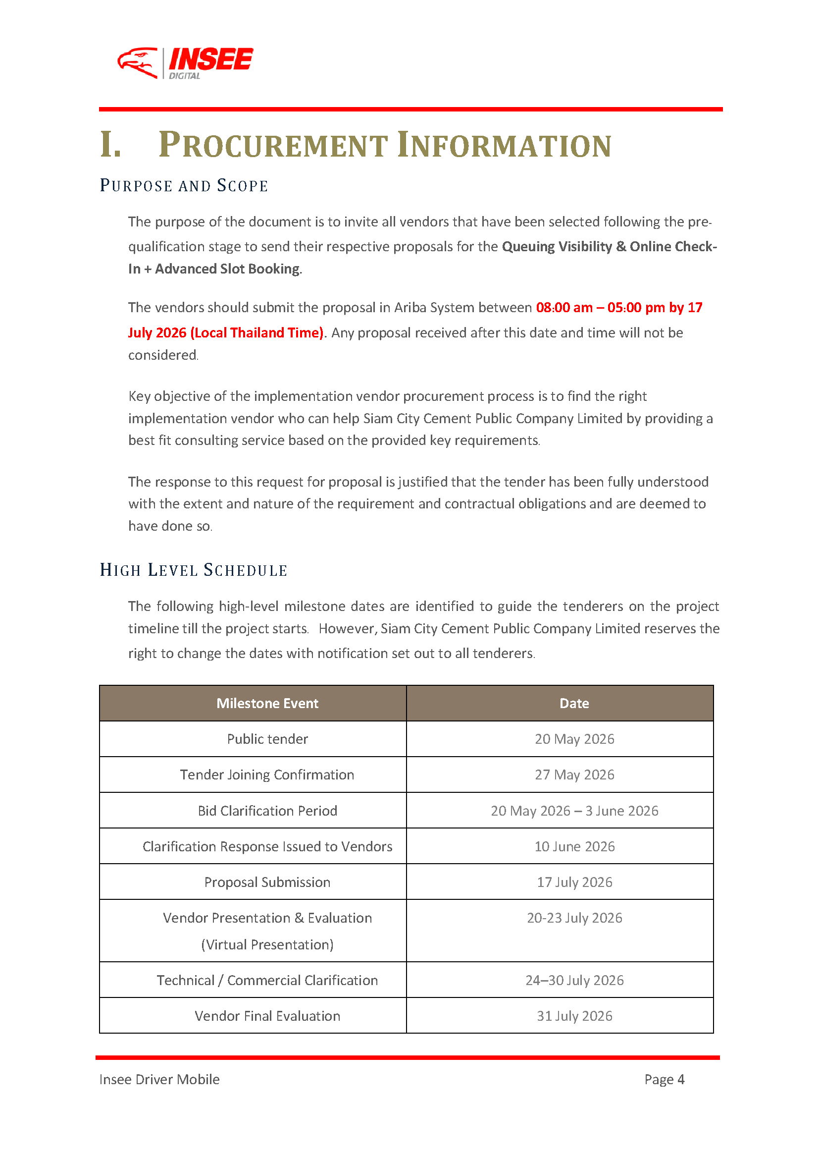 Request For Proposal (RFP) page 4