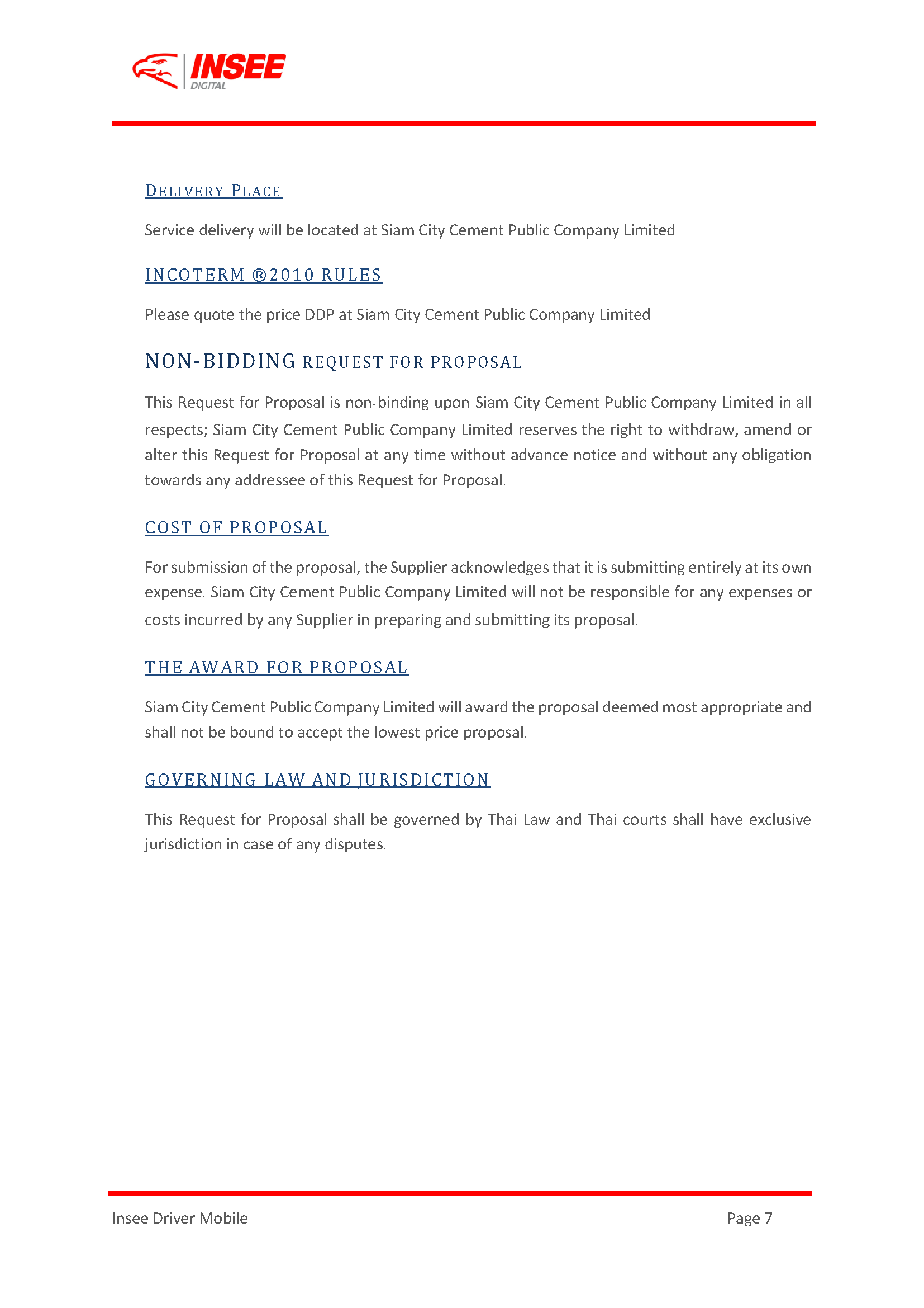 Request For Proposal (RFP) page 7