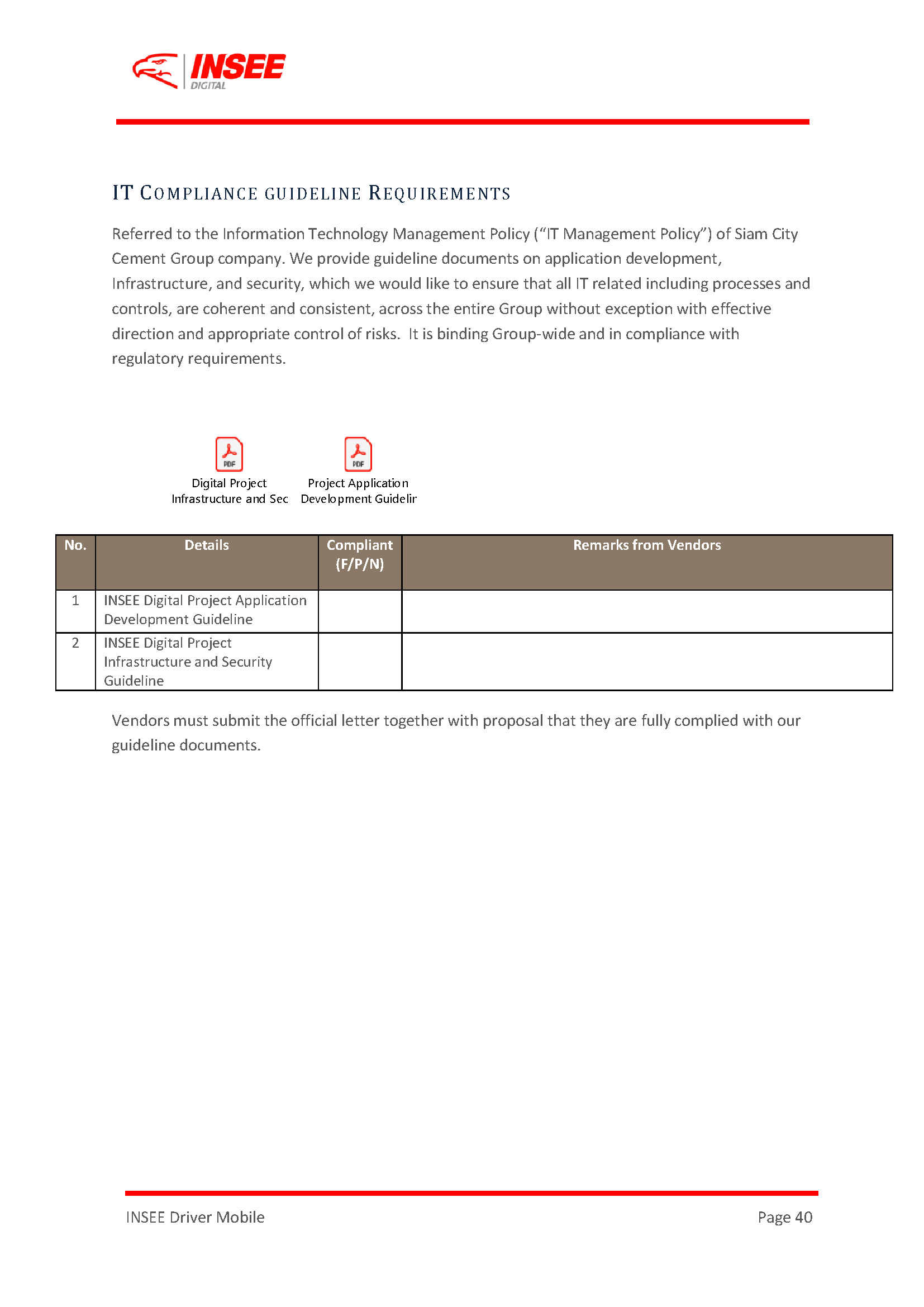 Request For Proposal (RFP) page 40