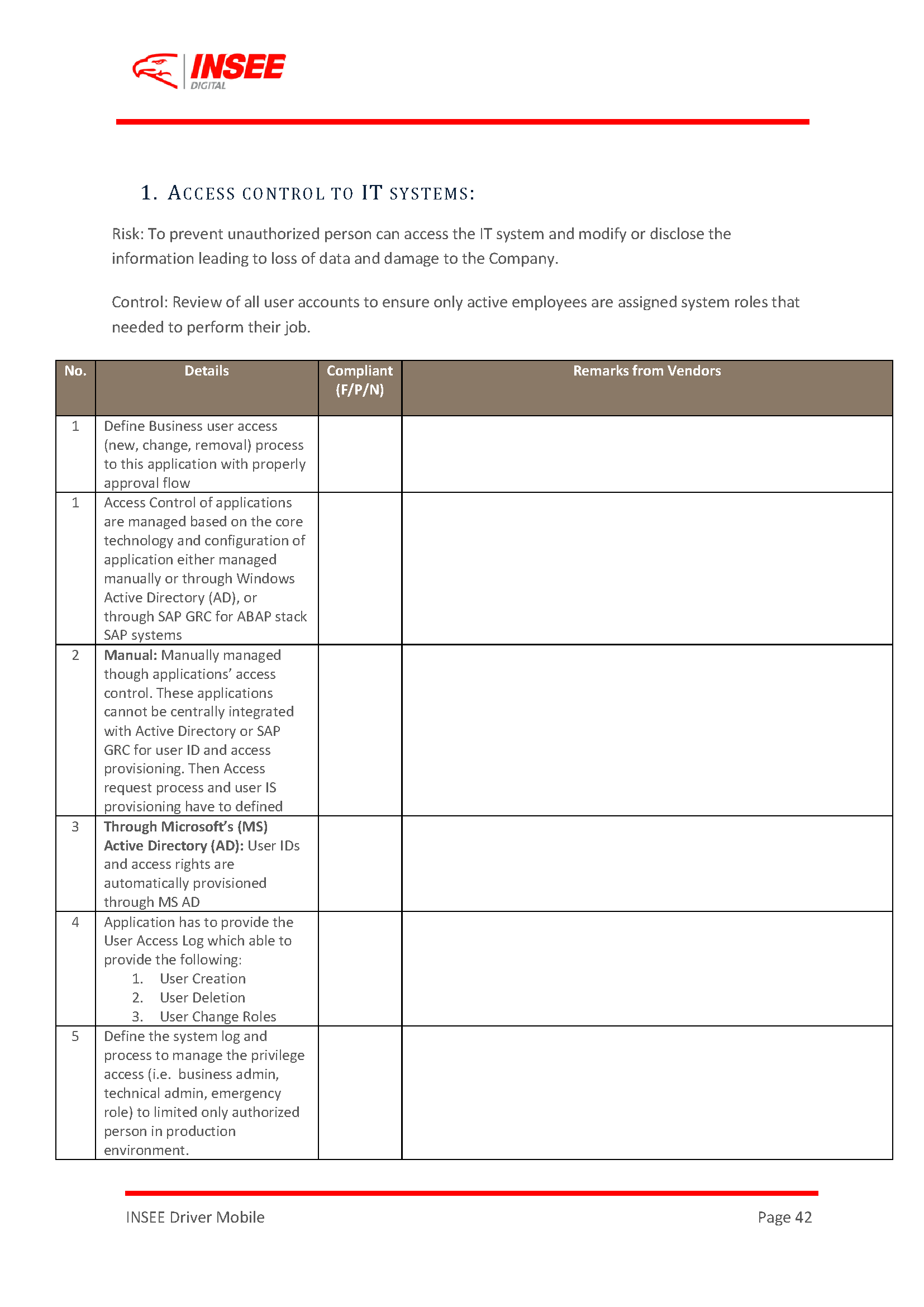 Request For Proposal (RFP) page 42